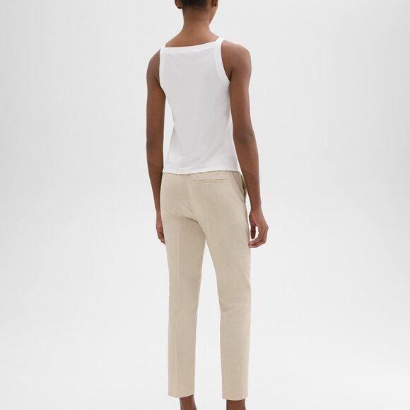 NWT Theory Linen Pants, Wheat Melage (Tan) - Picture 4 of 9